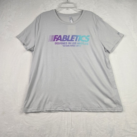 Fabletics Tops - NWT Fabletic's Women's‎ 100% Cotton Jersey Tee XXL Mineral Gray Cosmic Shower